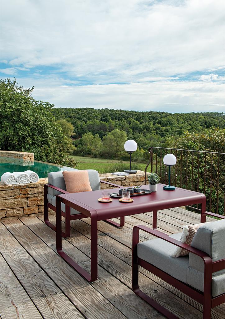 Bellevie halbhoher Lounge-Tisch Latte Beige 74 x 80 cm