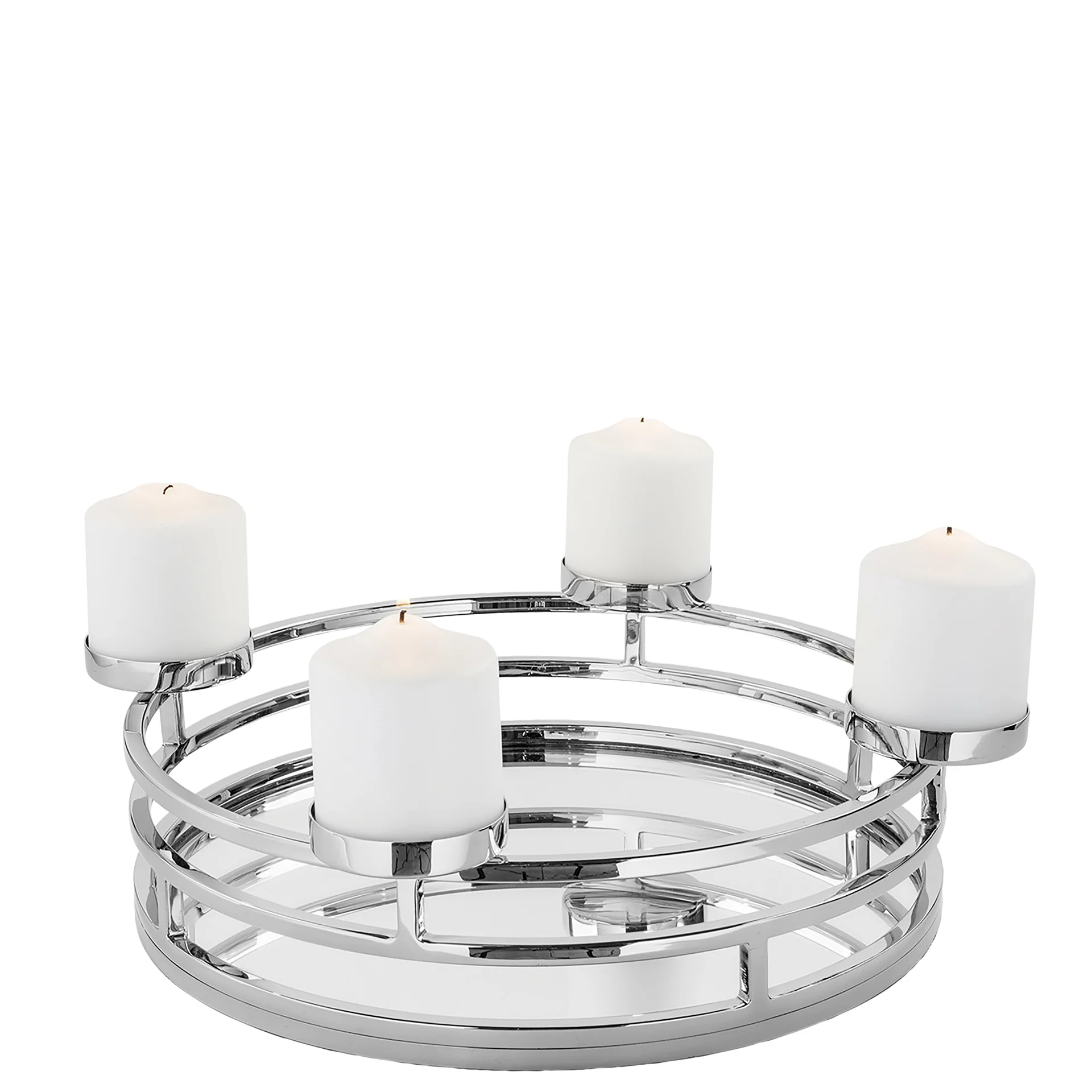 158004.webp MODENA glänzender Adventskranz für Stumpenkerzen