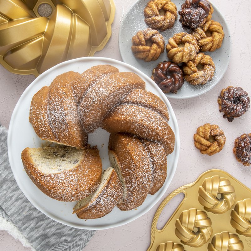 Nordic Ware - 75th Anniversary Braided Mini Bundt Pan - 5 Backform 75th Anniversary Braided Mini-Kuchen