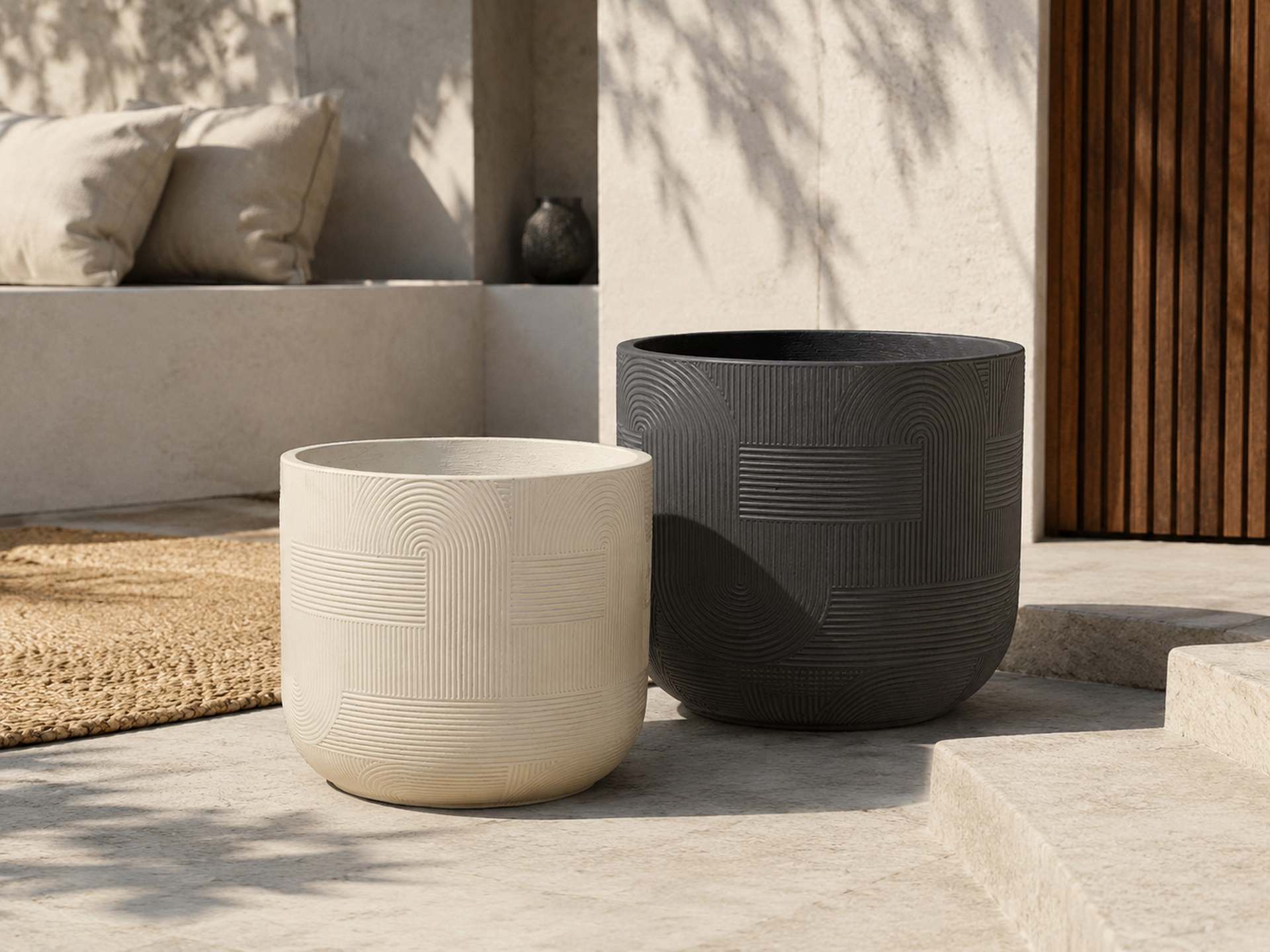 Solco Pflanzgefäß Beton Outdoor Solco Pflanzgefäß Beton Outdoor Weiß 43x54