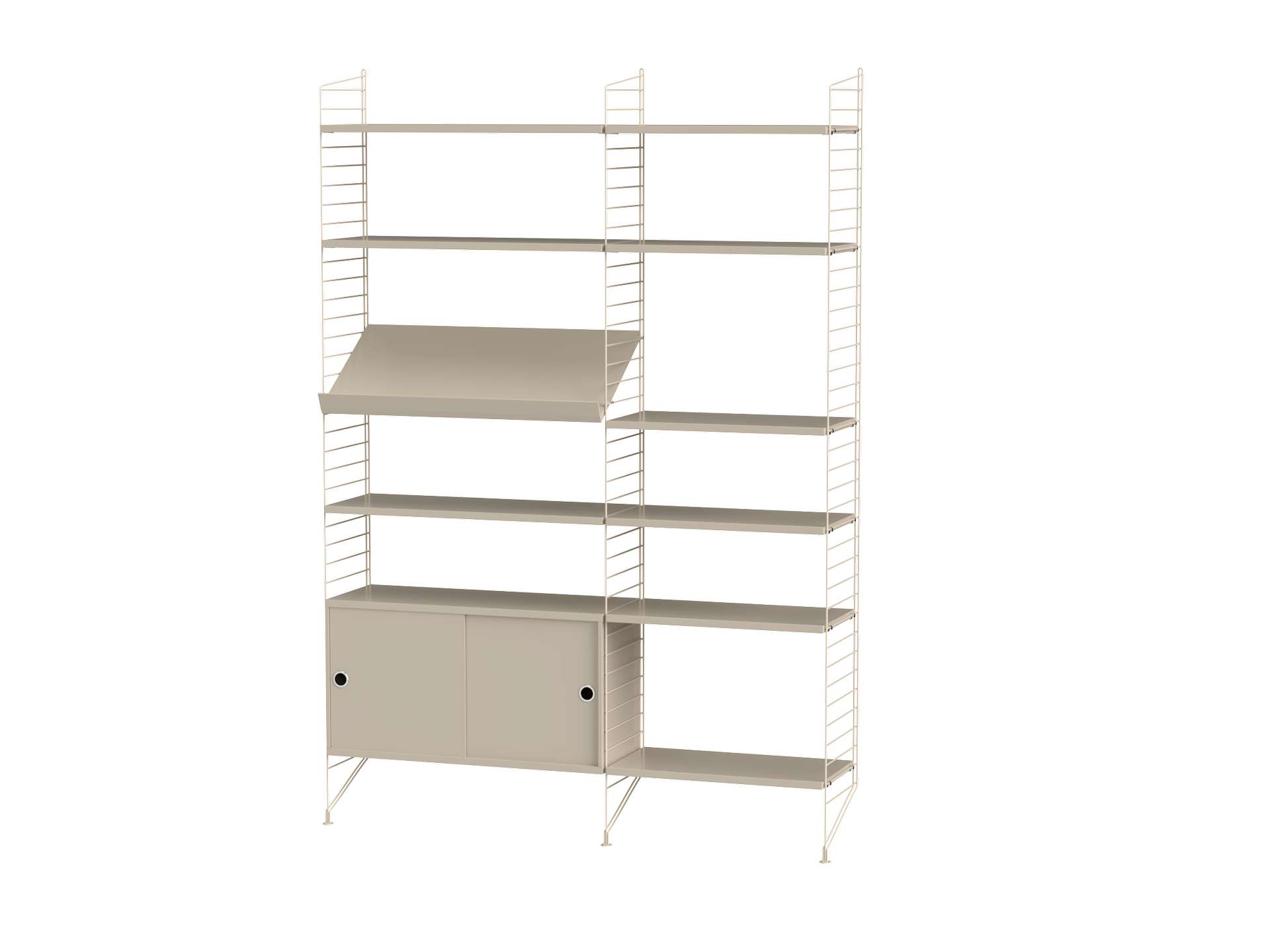 Funktionales Standregal mit Schrank Beige Beige