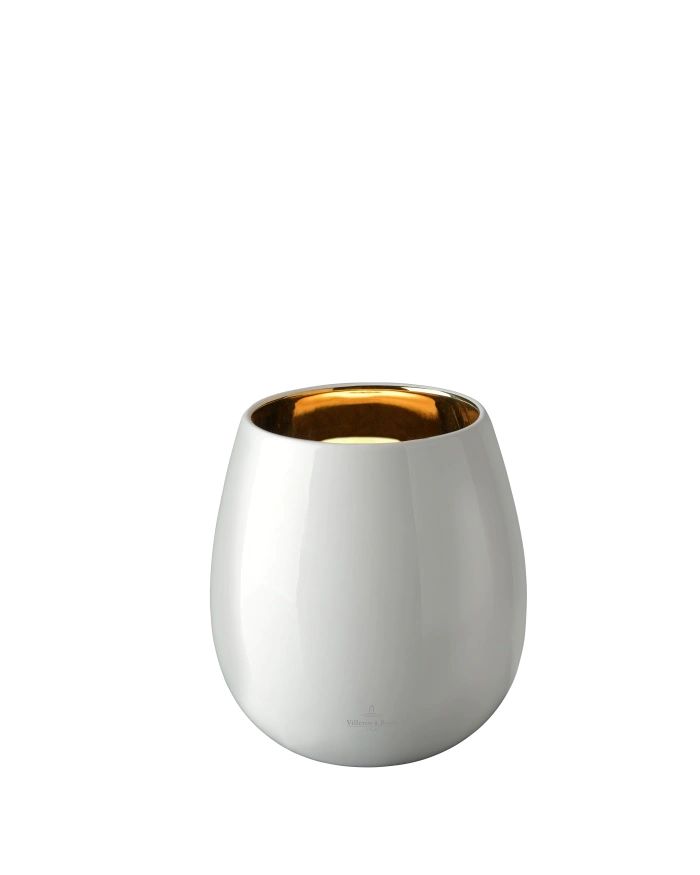 MUMBAI Akkuleuchte aus Keramik mit Goldakzent weiß MUMBAI Akkuleuchte aus Keramik mit Goldakzent weiß