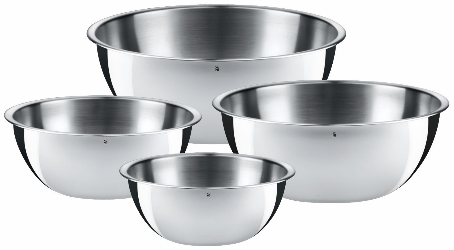 Gourmet Küchenschüssel-Set 4-teilig aus Cromargan® mit 360° Schüttrand