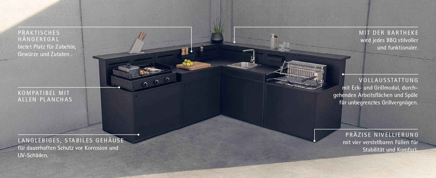 Outdoorküche Die Komplette L: 277,2 cm Outdoorküche Die Komplette L: 277,2 cm