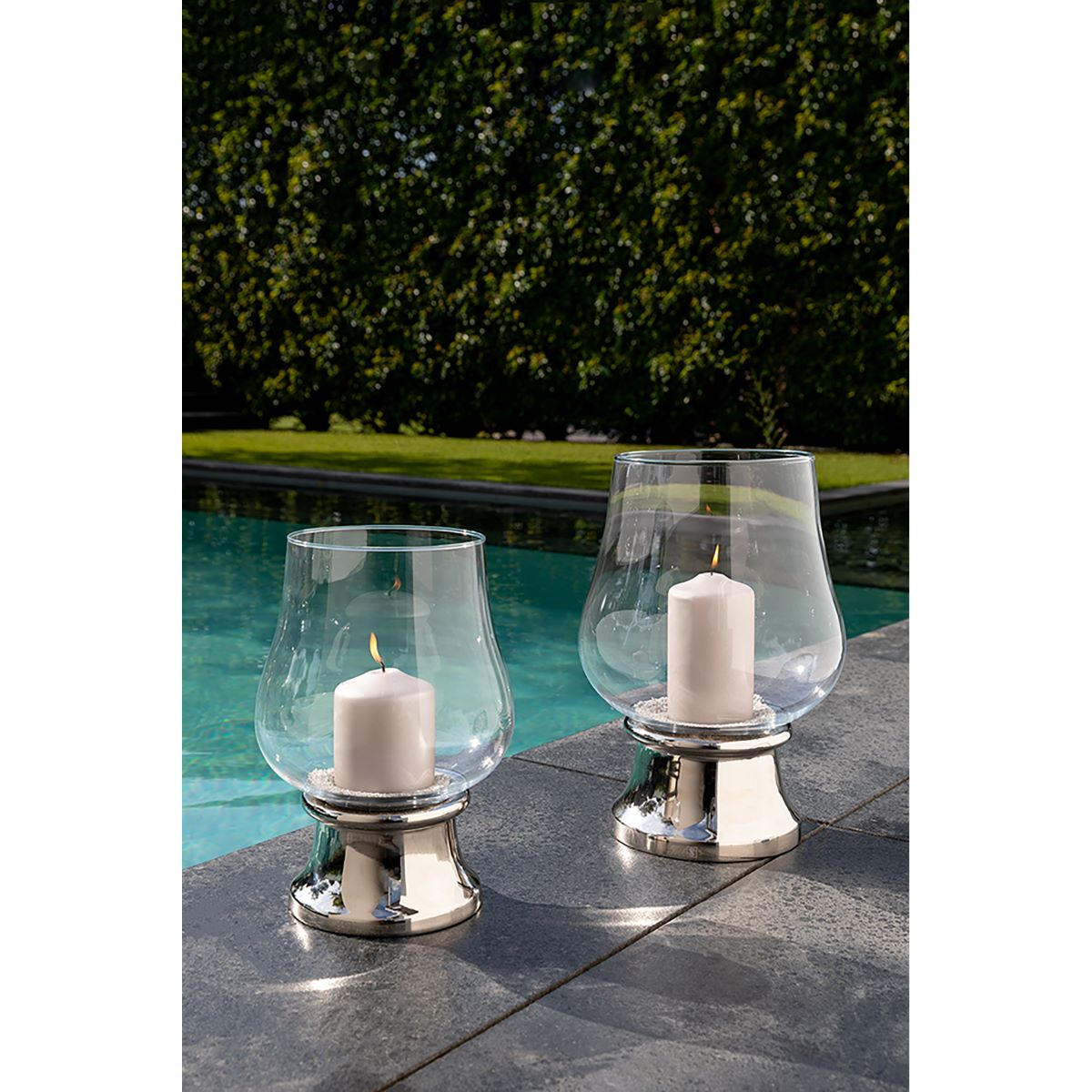 Palina Glas Windlicht mit glänzendem Fuß Palina Glas Windlicht mit glänzendem Fuß