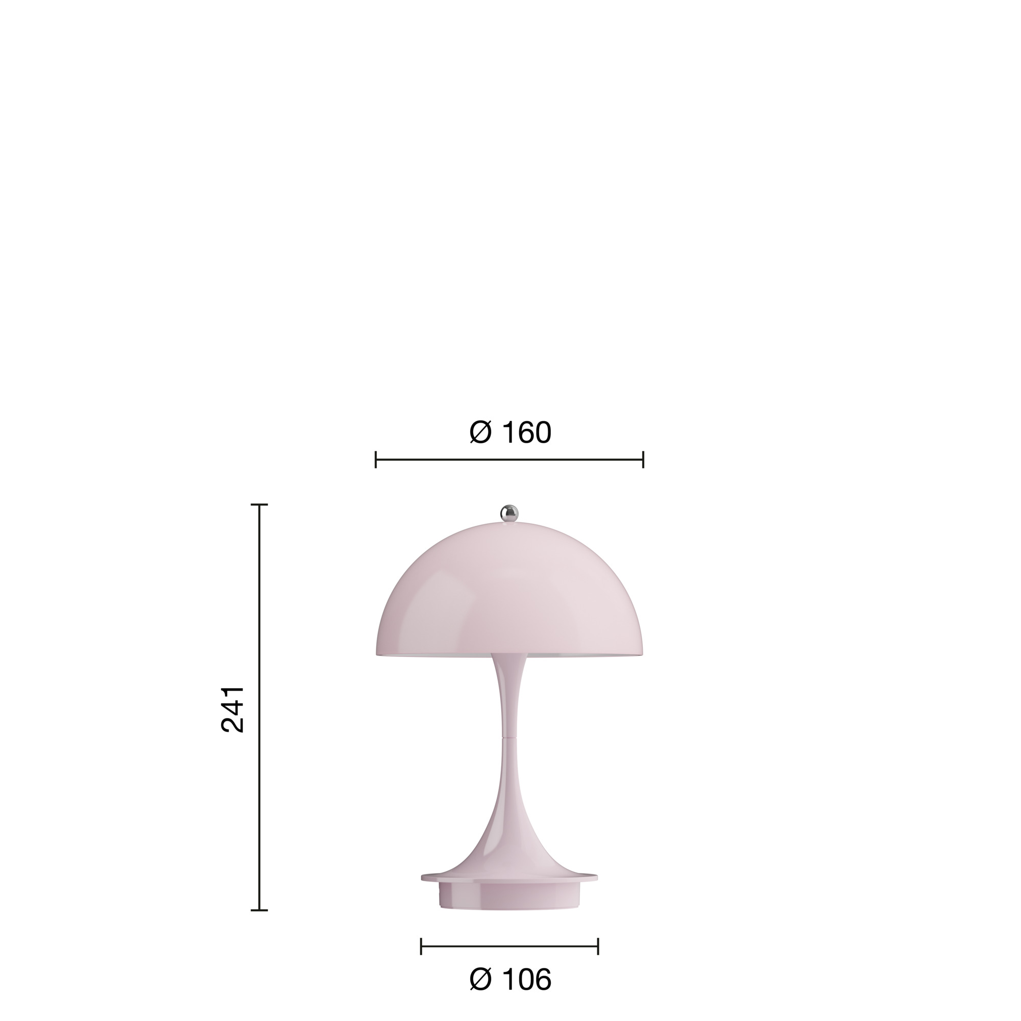 Panthella 160 tragbare Tischleuchte Opal pale rose Panthella 160 tragbare Tischleuchte Opal pale rose