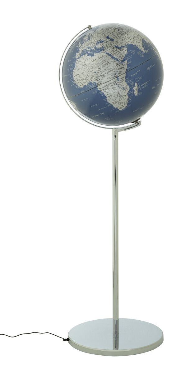 Standglobus "SOJUS LIGHT" metallic-blau/silber glänzend verchromt