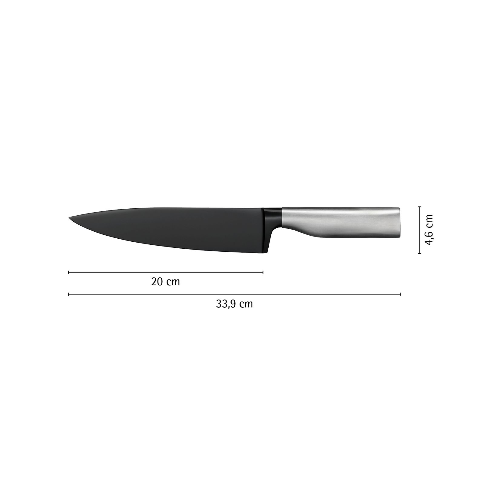 Ultimate Black Kochmesser 20 cm – Immerwährende Schärfe