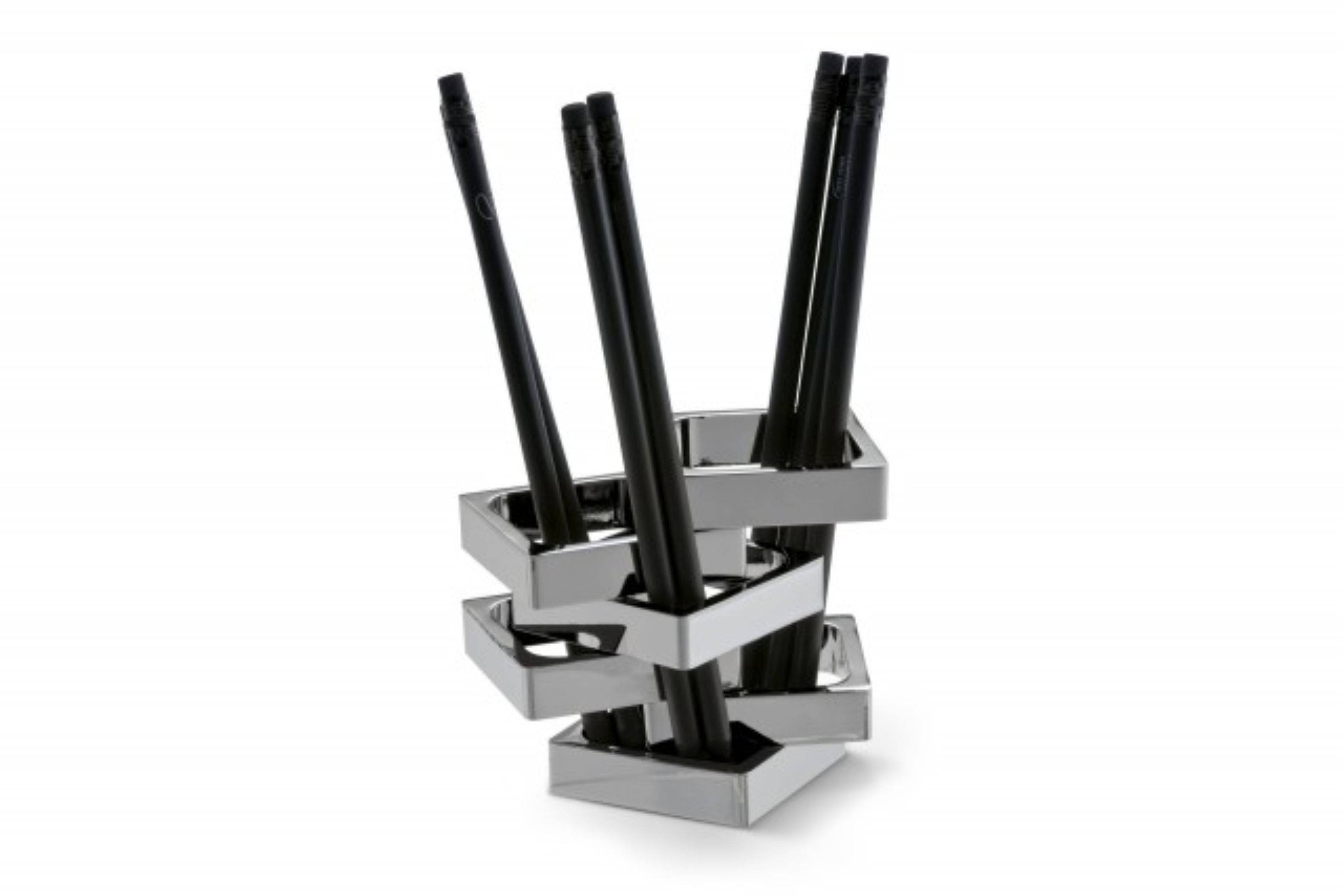 Zick Zack Stifthalter silber