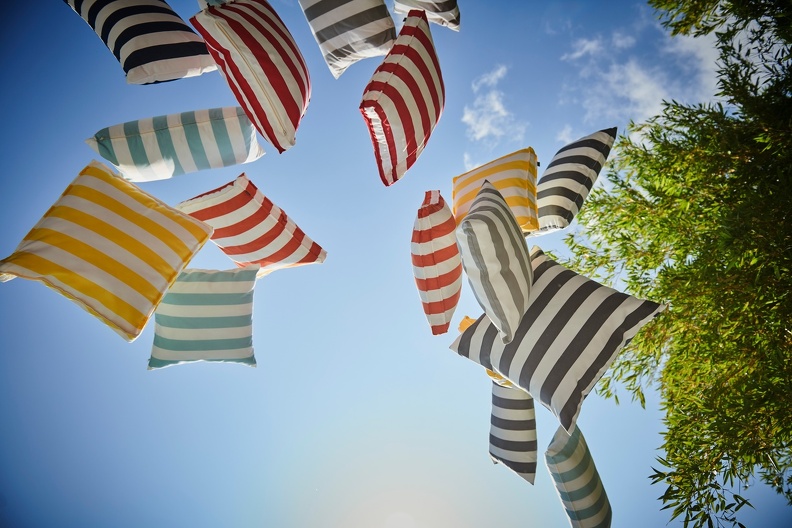 Kissen SOMNIA Kissen SOMNIA Streifen weiß/hellgrau 60 x 60 cm