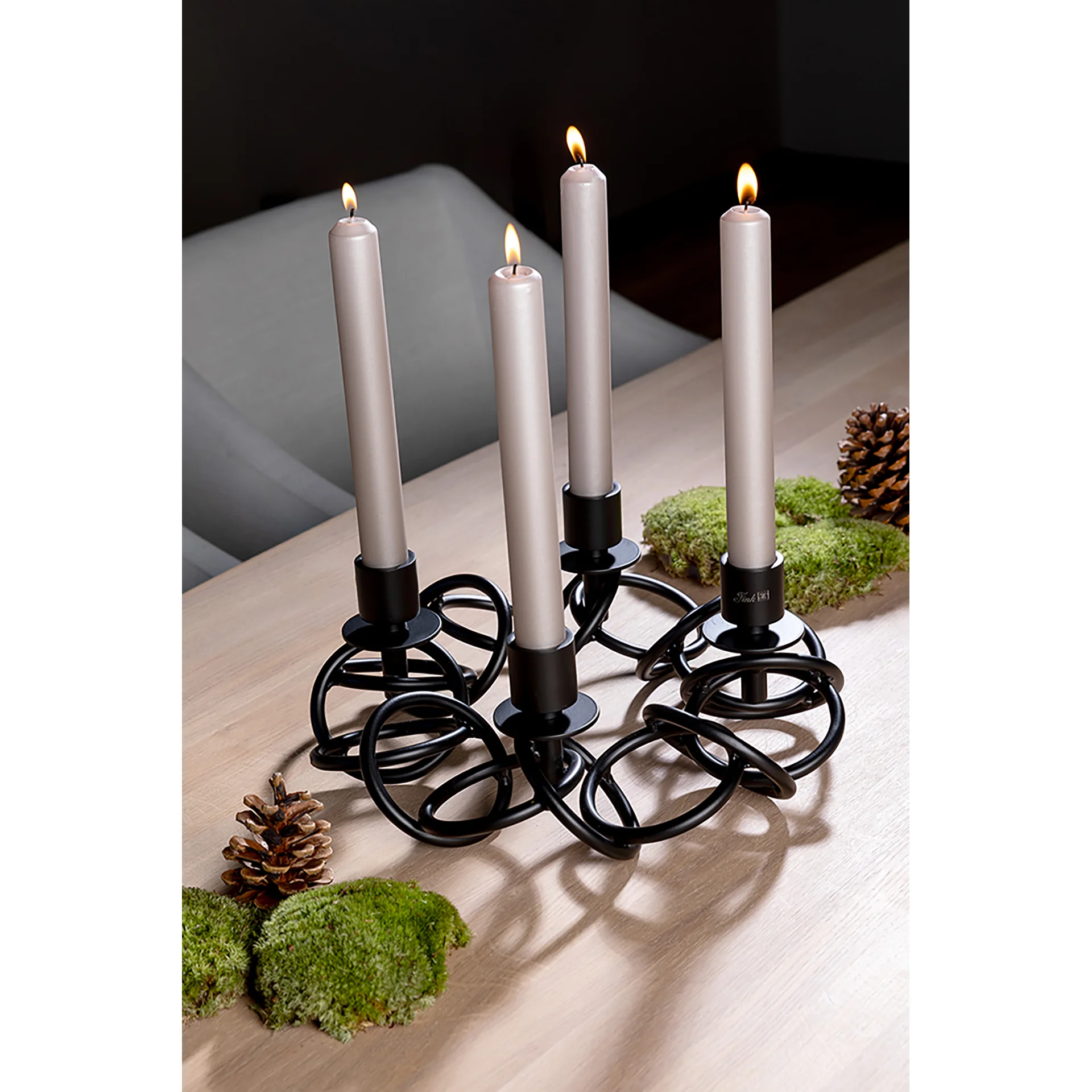 SONETTE edler Adventskranz aus Ringen Schwarz