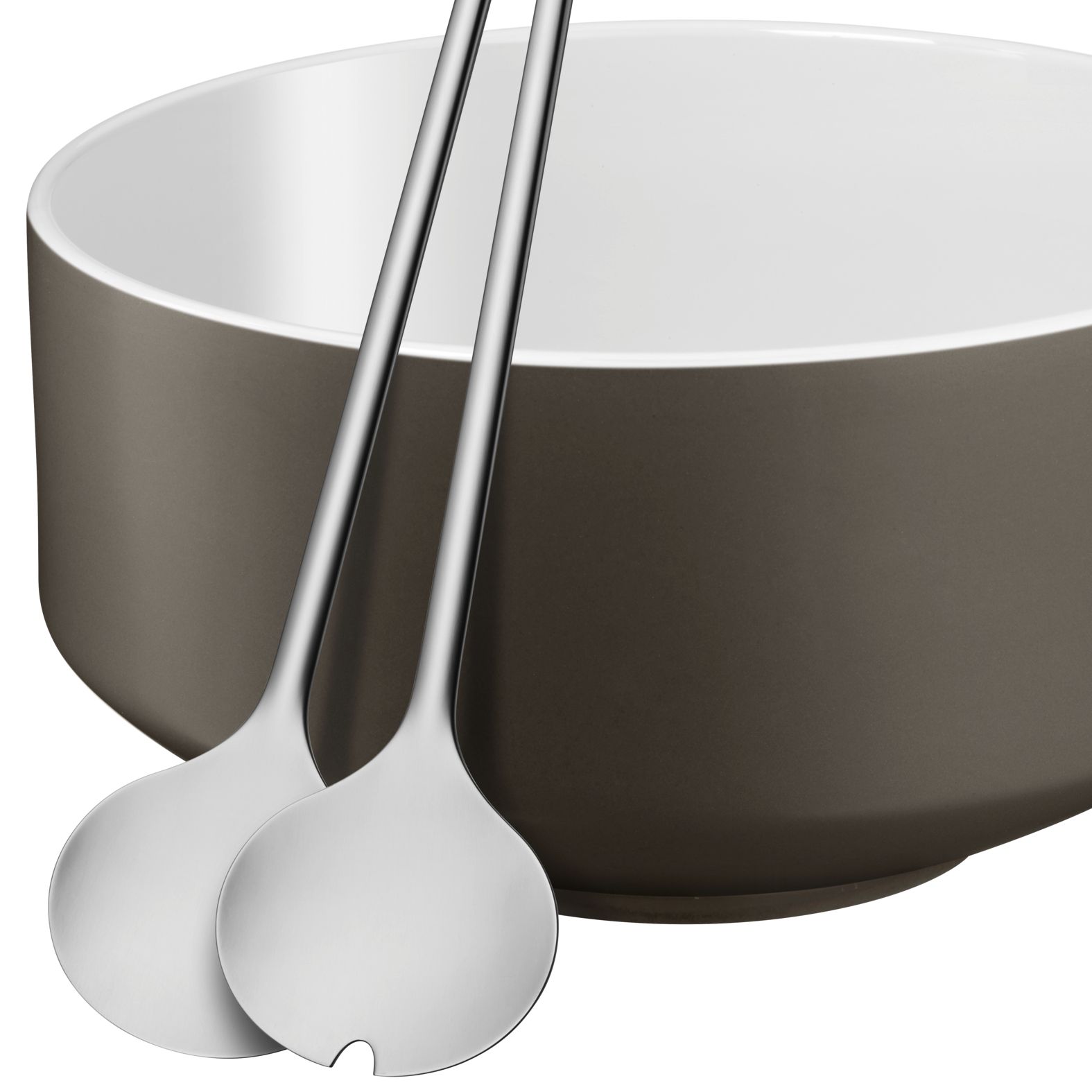 Moto Salat-Set 3-teilig in Lavagrau – Porzellanschüssel & Cromargan®-Besteck Moto Salat-Set 3-teilig in Lavagrau – Porzellanschüssel & Cromargan®-Besteck