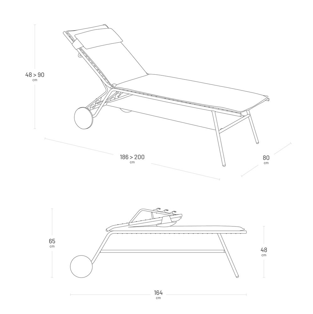 Bequeme Sonnenliege Miami II BeComfort® - verstellbar mit Rädern für die Terrasse hoch silber Bequeme Sonnenliege Miami II BeComfort® - verstellbar mit Rädern für die Terrasse hoch dunkelgrau
