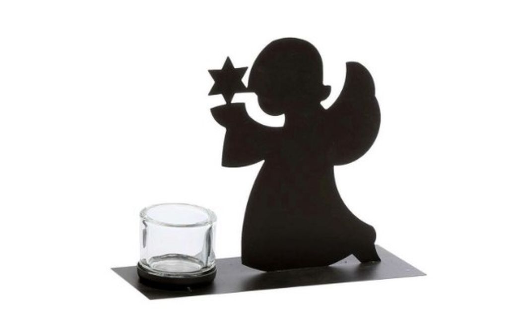 Engel Eisen Windlicht H 20 cm