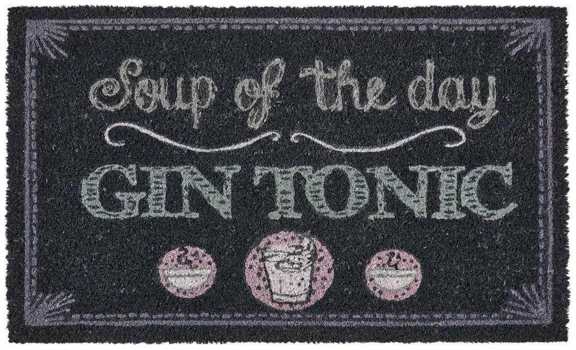 FUSSMATTE, SOUP OF THE DAY "Gin Tonic", GRAU 45x75cm FUSSMATTE, SOUP OF THE DAY "Gin Tonic", GRAU 45x75cm