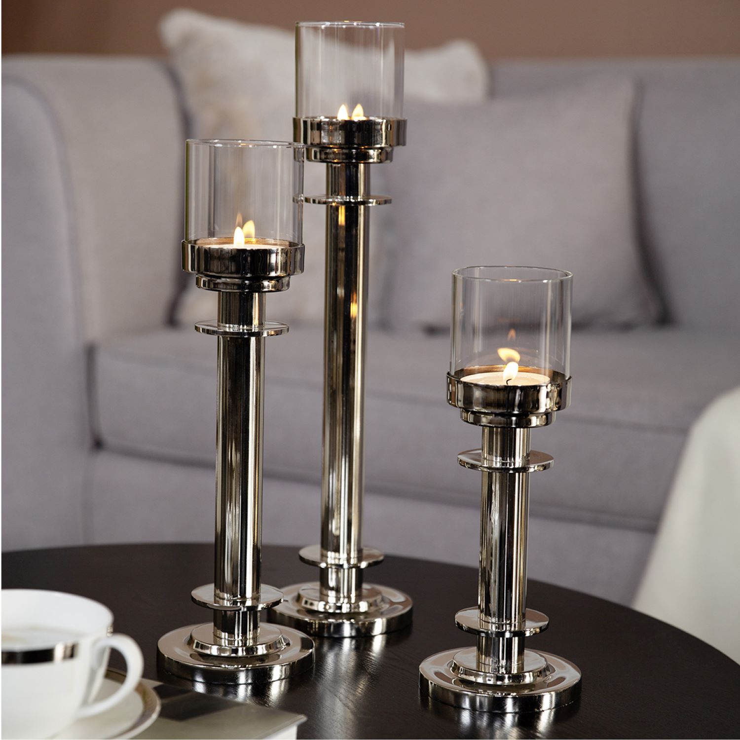 RICARDO eleganter Kerzenleuchter - Rillenstruktur
