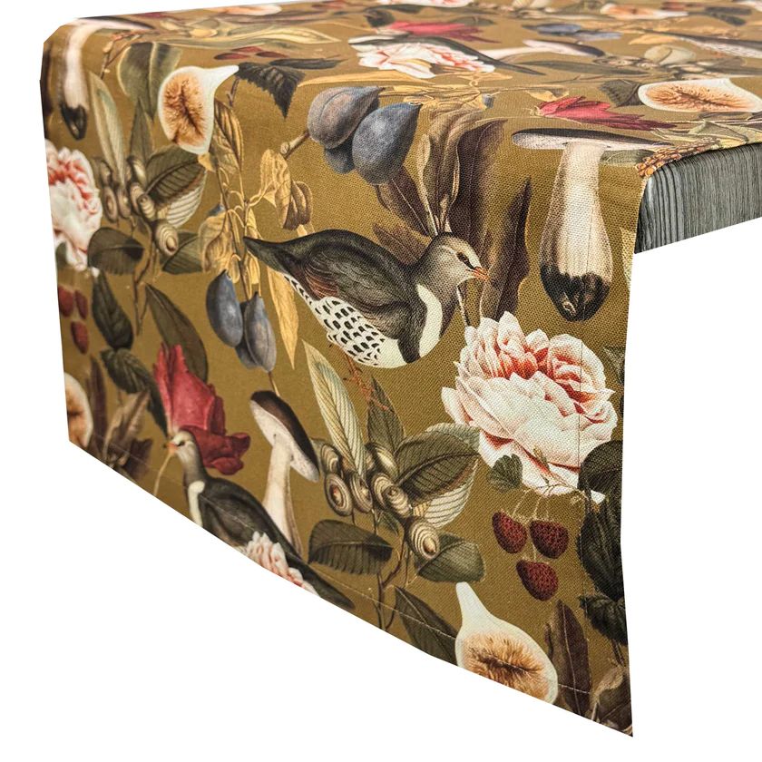 Tischläufer Henrys harvest 40×140 cm - Printstoff mit Herbstmotiven in zimtfarben Tischläufer Henrys harvest 40×140 cm - Printstoff mit Herbstmotiven in zimtfarben