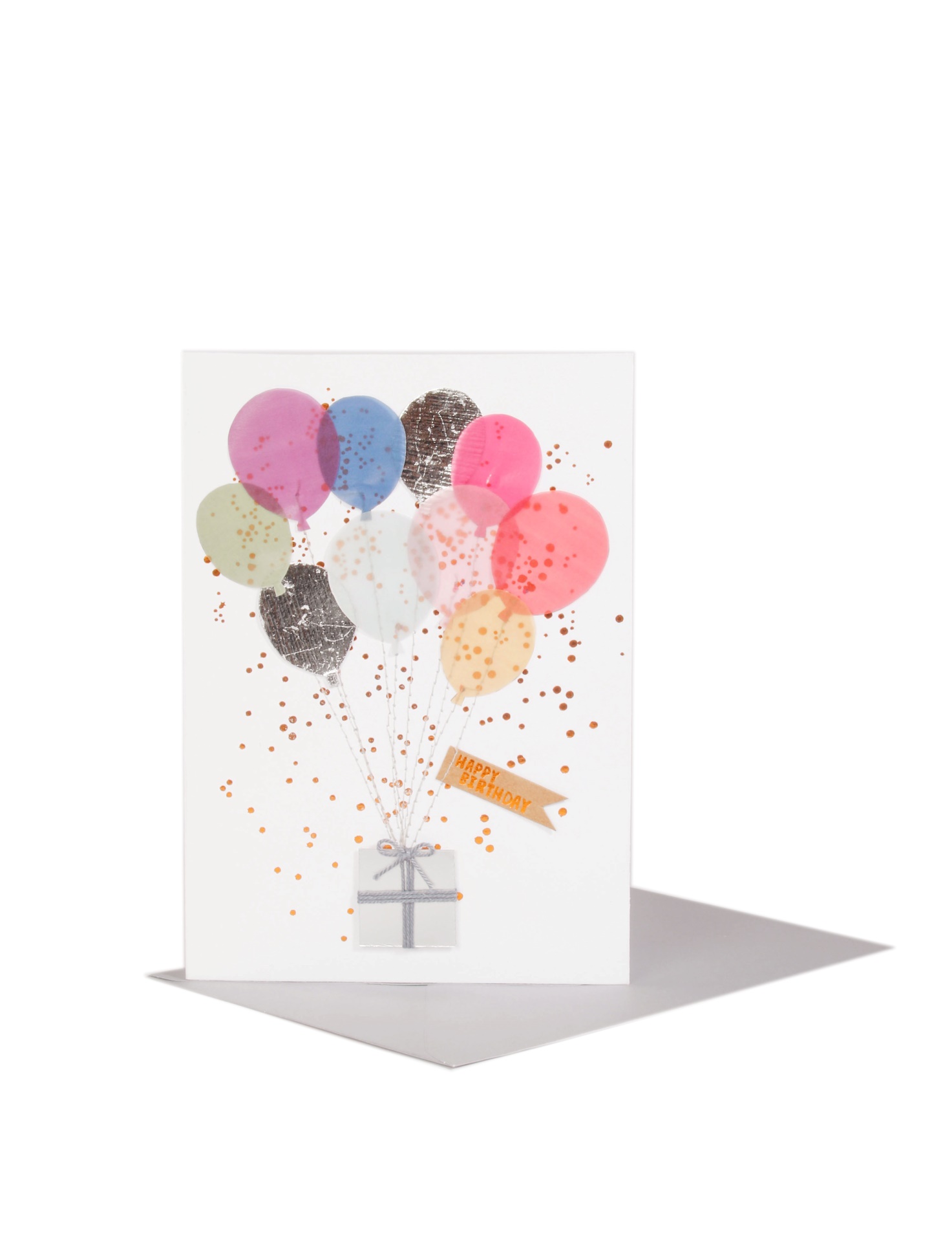 Bunte Ballonkarte Happy Birthday