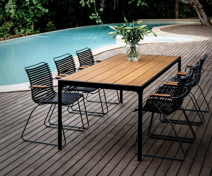 Bambus Gartenmöbel Set Bambus Gartenmöbel Set bestehend aus einem Esstisch und sechs Stühlen