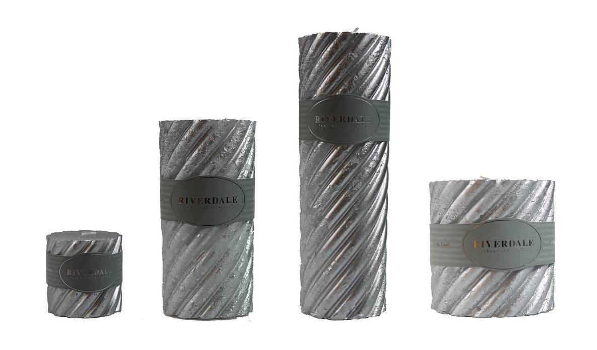 Kerze silber gedreht