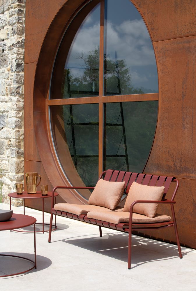 Verdea 2-Sitzer Gartenbank aus Aluminium terracotta