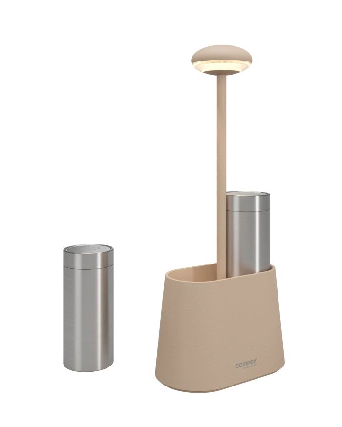 HEUERECE Akku-Tischleuchte inkl. Salz und Pfefferstreuer sand HEUERECE Akku-Tischleuchte inkl. Salz und Pfefferstreuer sand