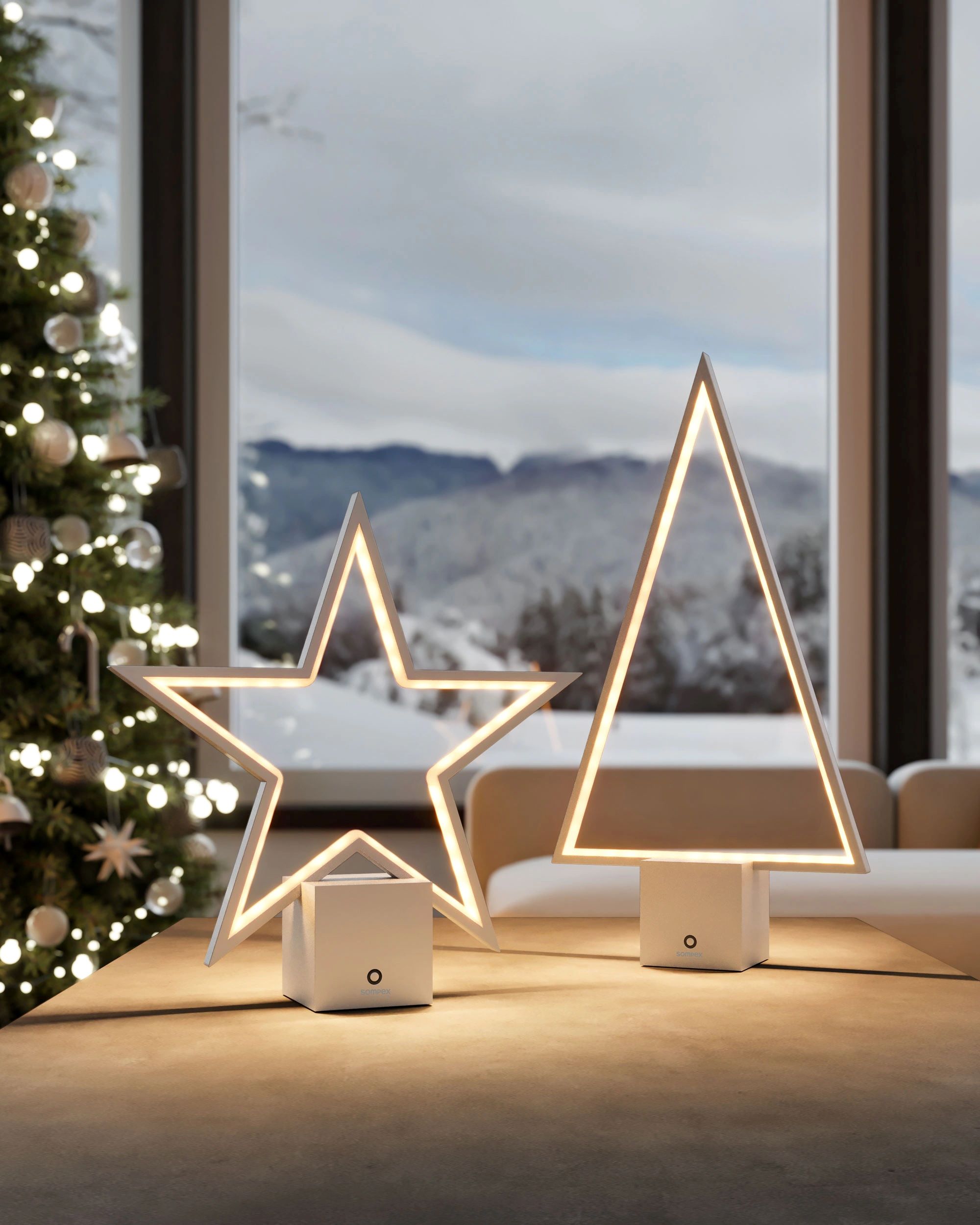 LUCY 2.0 LED Stern Akku-Tischleuchte, 40cm, schwarz