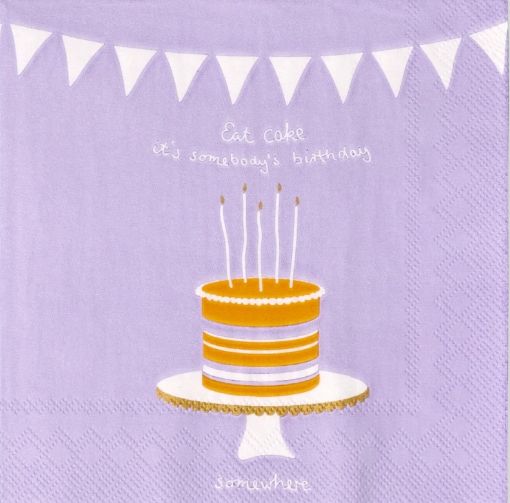 Cocktailservietten „Eat Cake“ 25 x 25 cm – Geburtstag, 20 Stück