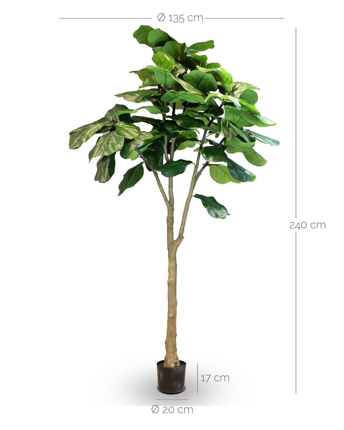 Kunstpflanze mit Topf Ficus Lyrata 240 cm mit Royal Bodengefäß