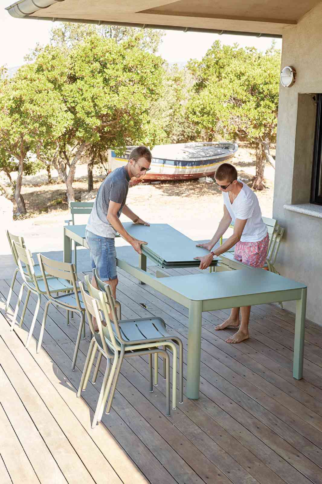 Ribambelle XL Tisch 299x100 3 Einlegeplatten Latte Beige Ribambelle XL Tisch 299x100 3 Einlegeplatten Latte Beige