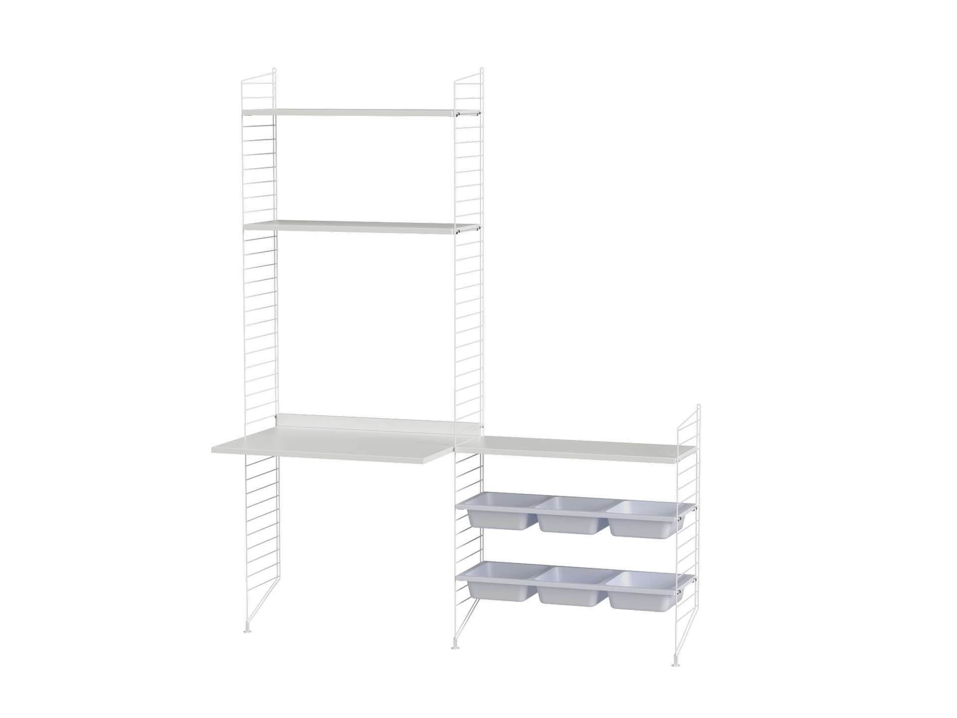 Höhenverstellbarer Kinderschreibtisch mit Aufbewahrung Weiß Weiß Höhenverstellbarer Kinderschreibtisch mit Aufbewahrung Weiß Weiß