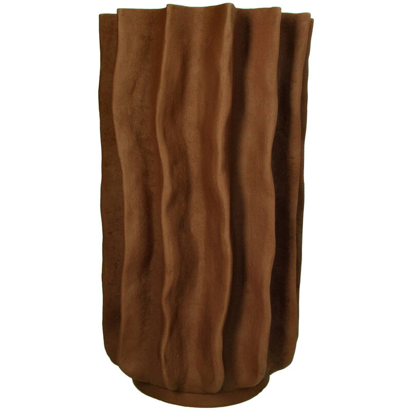 Moderne Vase aus Polyresin Braun – Strukturdesign 38 cm Moderne Vase aus Polyresin Braun – Strukturdesign 38 cm