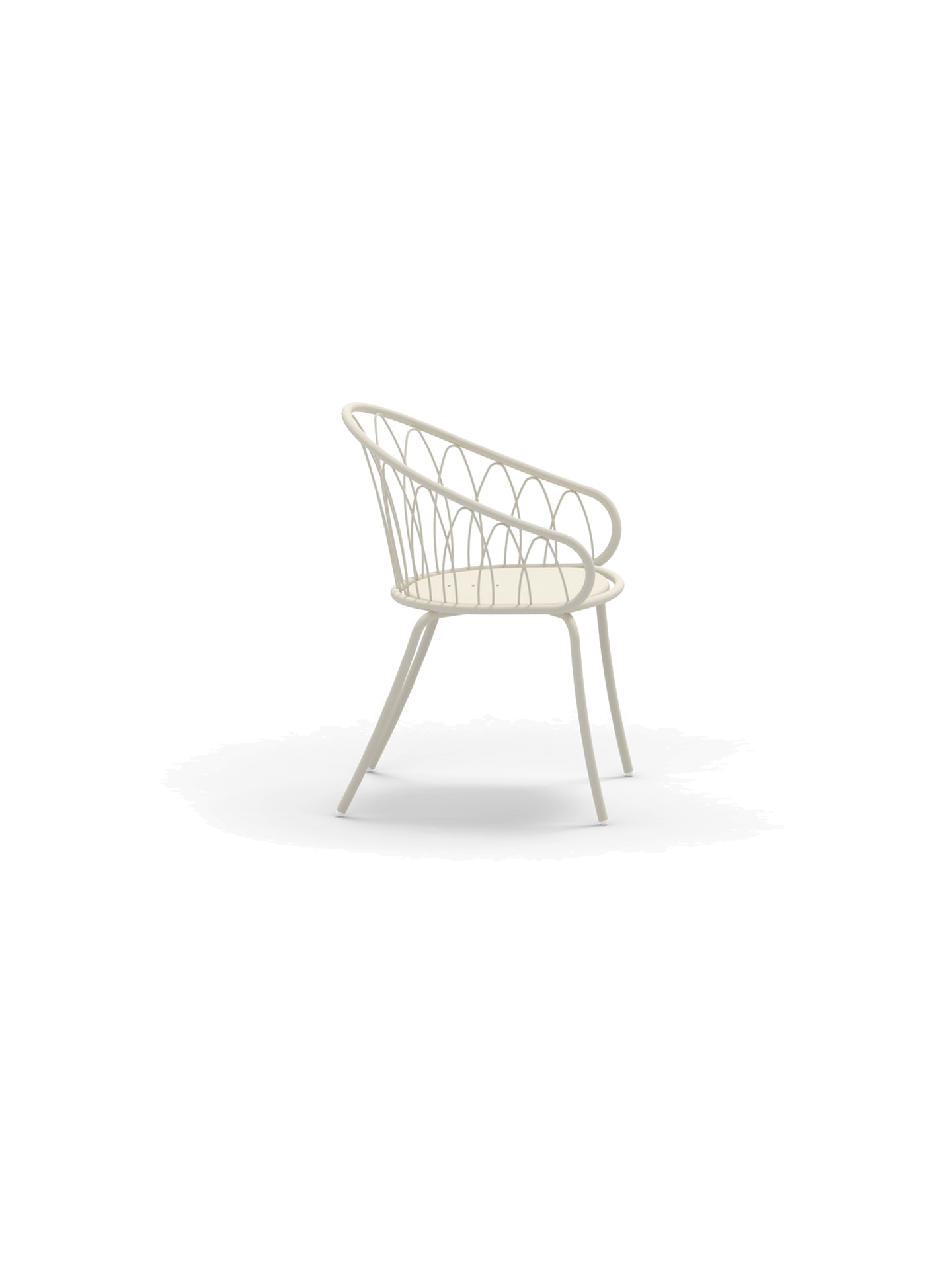 Flora Design Gartenstuhl mit Armlehne Perlweiß