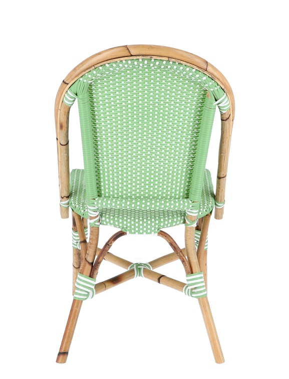 OUI Stuhl aus Rattan mit Kunststoffgeflecht mint-weiß OUI Stuhl aus Rattan mit Kunststoffgeflecht mint-weiß