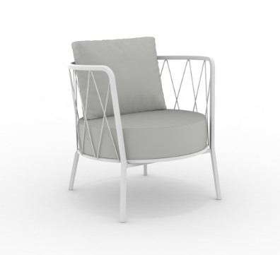 Daisy niedriger Lounge-Sessel matt weiß, grau-grigio Daisy niedriger Lounge-Sessel matt weiß, grau-grigio