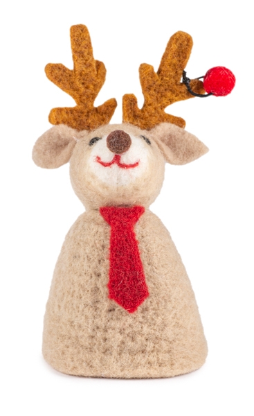 Eierwärmer Filz Weihnachtsmotiv Elch 12 cm Eierwärmer Filz Weihnachtsmotiv Elch 12 cm