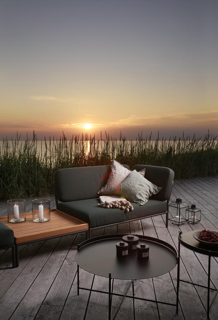 LEVEL Outdoor Sofa Lounge-Modul 2 Sooty Grey Dunkelgrau Links