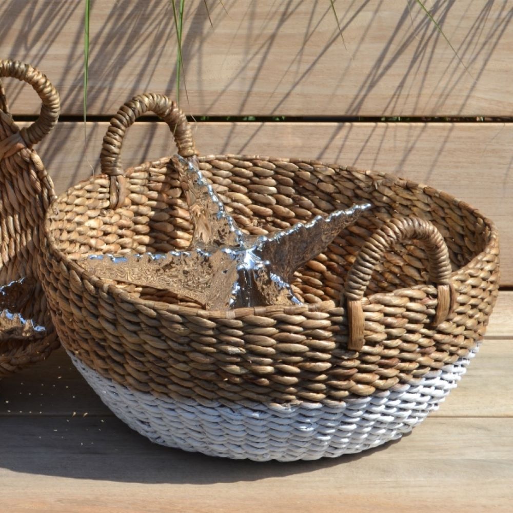 Korb Wasserhyazinthe mit Henkel – Aufbewahrungskorb mint S 35 x 24 cm Korb Wasserhyazinthe mit Henkel – Aufbewahrungskorb mint S 35 x 24 cm