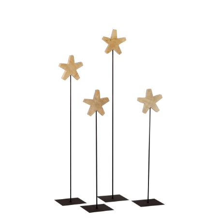 Holzstern auf Eisenständer Höhe 90cm Holzstern auf Eisenständer Höhe 135 cm