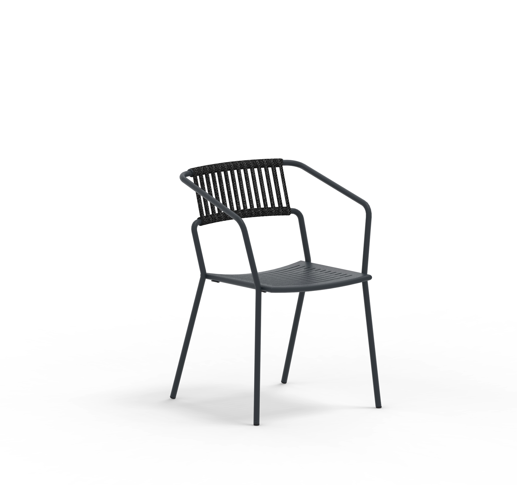 Slot Armlehnenstuhl Outdoor stapelbar Antikgrau/Schwarz