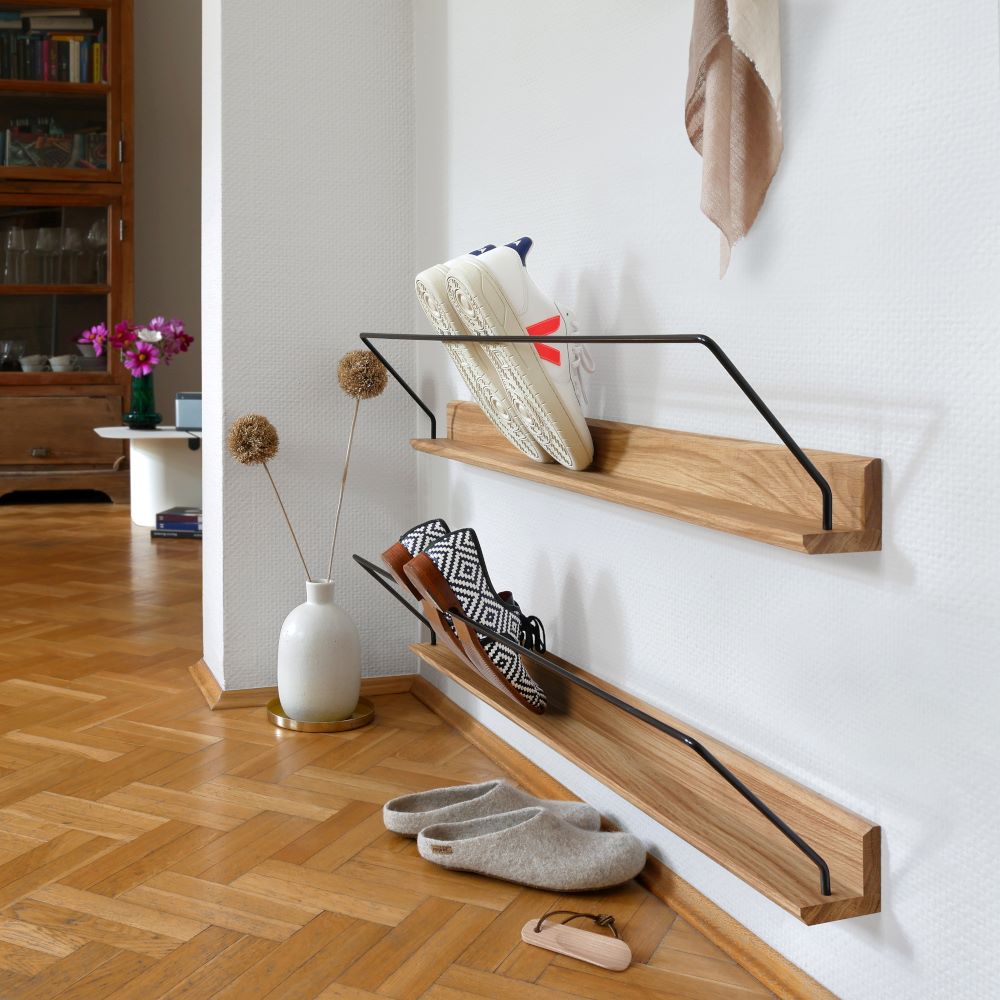Hänge-Schuhregal Take 5 - edles Eichenholz