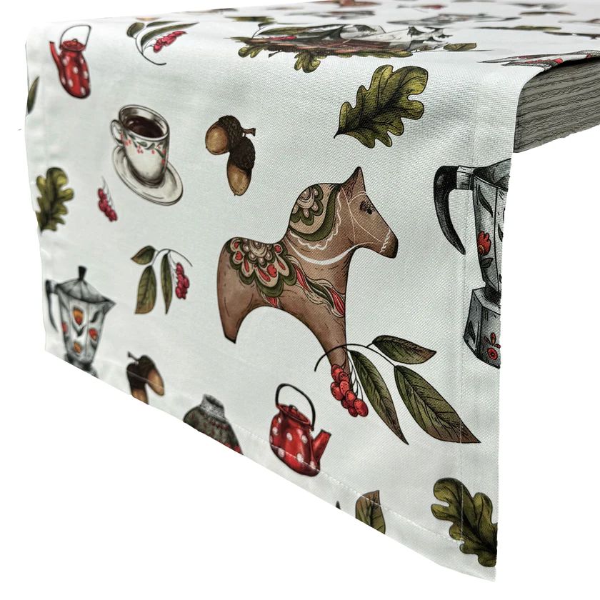 Tischläufer Haakon 40x140 cm - Nostalgischer Printstoff