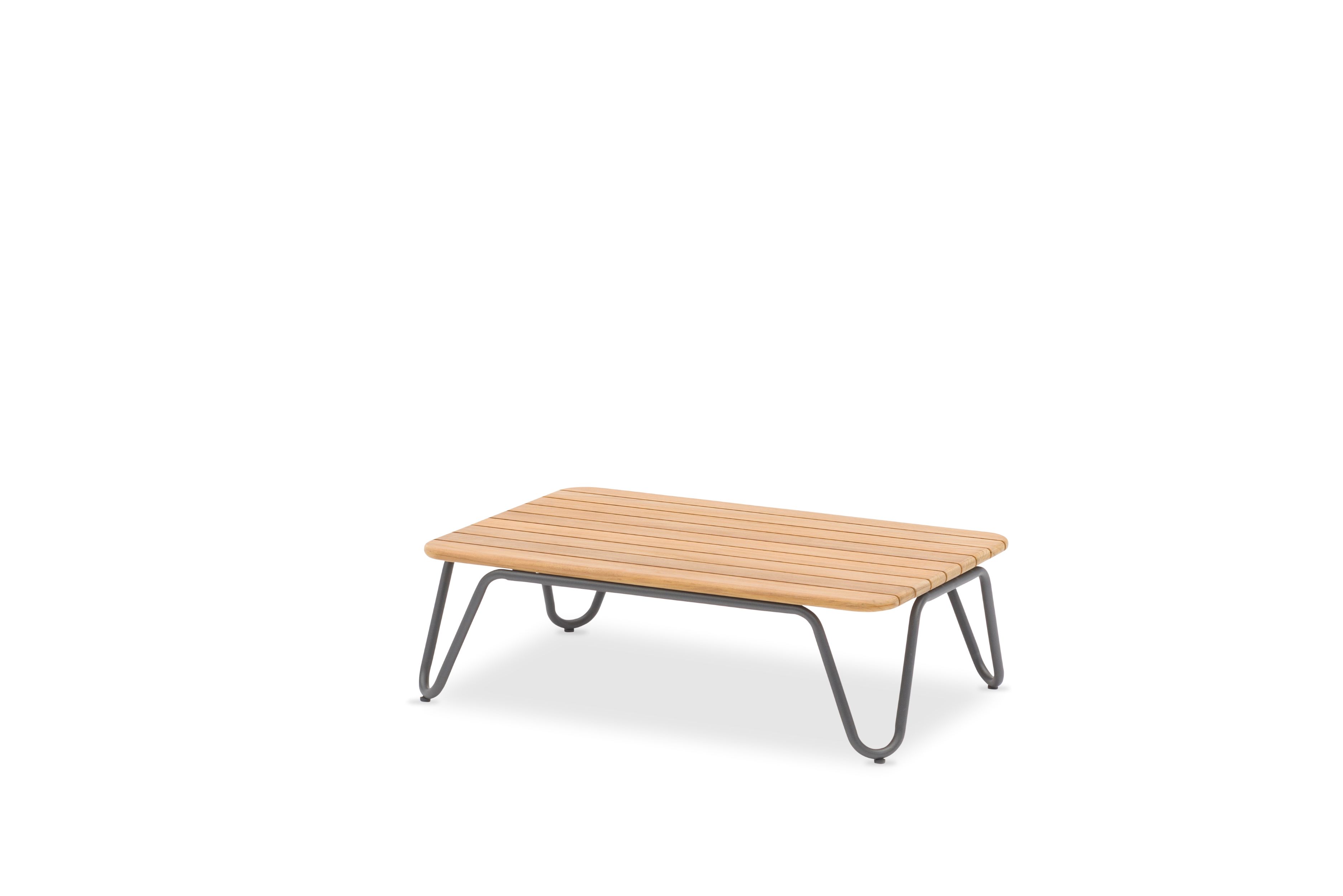 RIVA rechteckiger Beistelltisch mit Teakplatte Outdoor RIVA rechteckiger Beistelltisch mit Teakplatte Outdoor