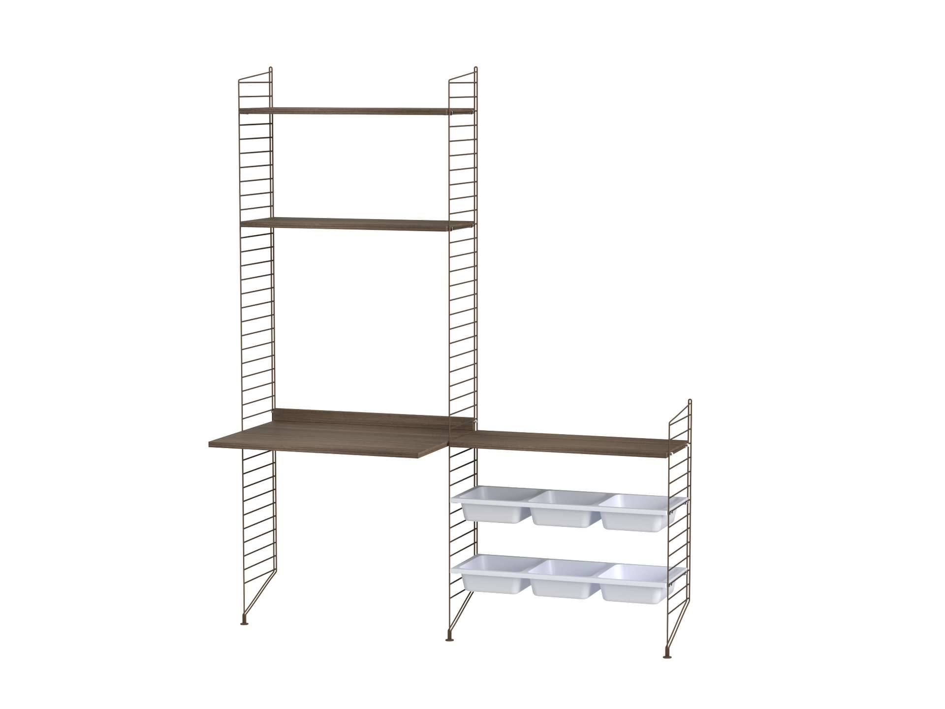 Höhenverstellbarer Kinderschreibtisch mit Aufbewahrung Braun Walnuss Höhenverstellbarer Kinderschreibtisch mit Aufbewahrung Braun Walnuss