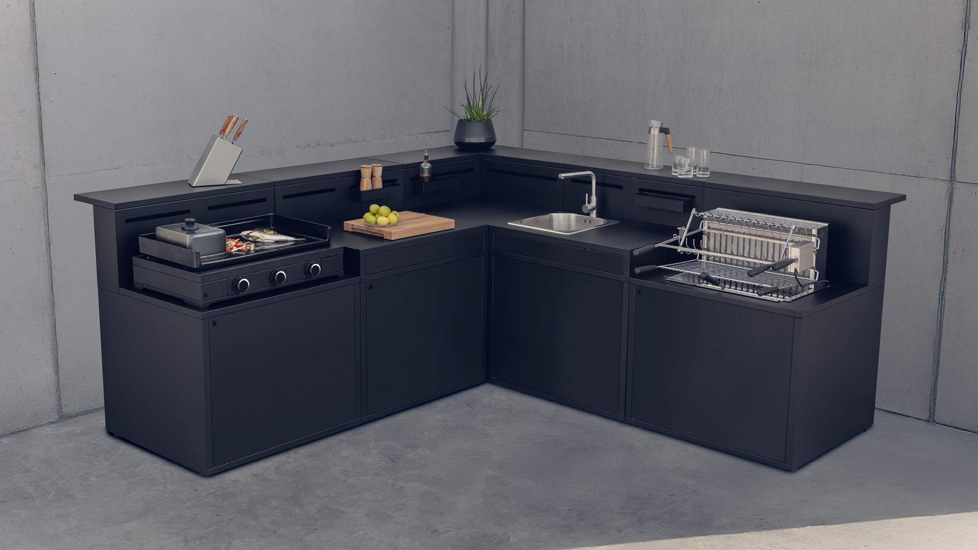 Outdoorküche Die Komplette L: 277,2 cm