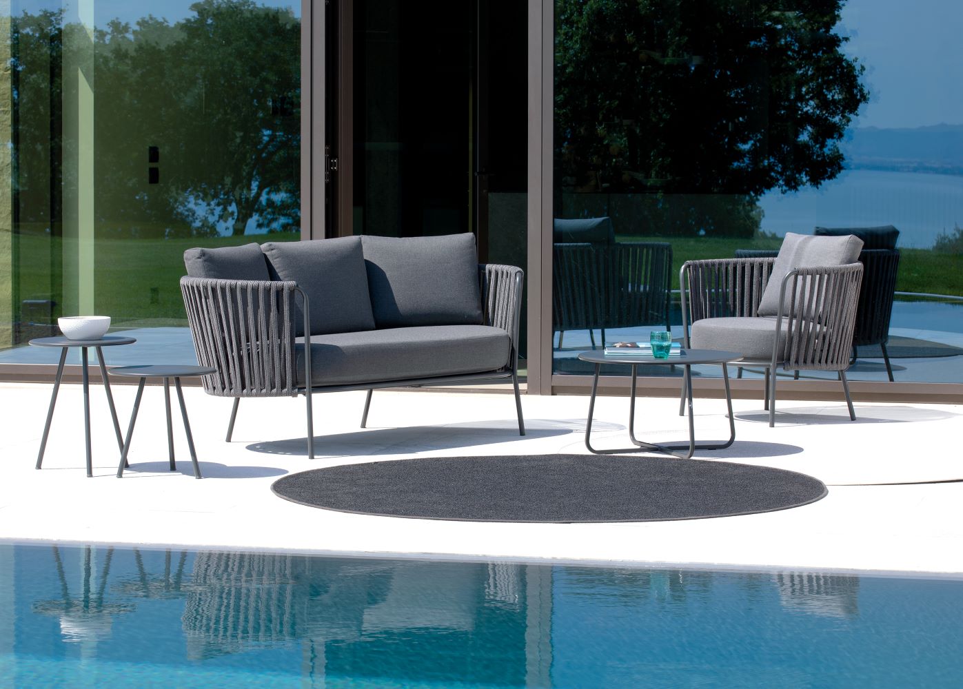 Daisy Rope Outdoor Lounge Sessel - rostfreier Stahl Daisy Rope Outdoor Lounge Sessel - rostfreier Stahl dunkelgrau, grau-grigio