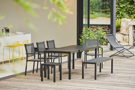ARIA Garten-Sitzbank 140 cm – Aluminium pulverbeschichtet weiß