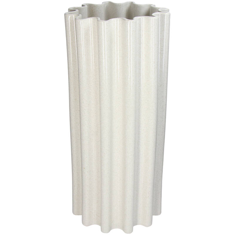 Vase aus Steingut Weiß – Strukturdesign 50 cm