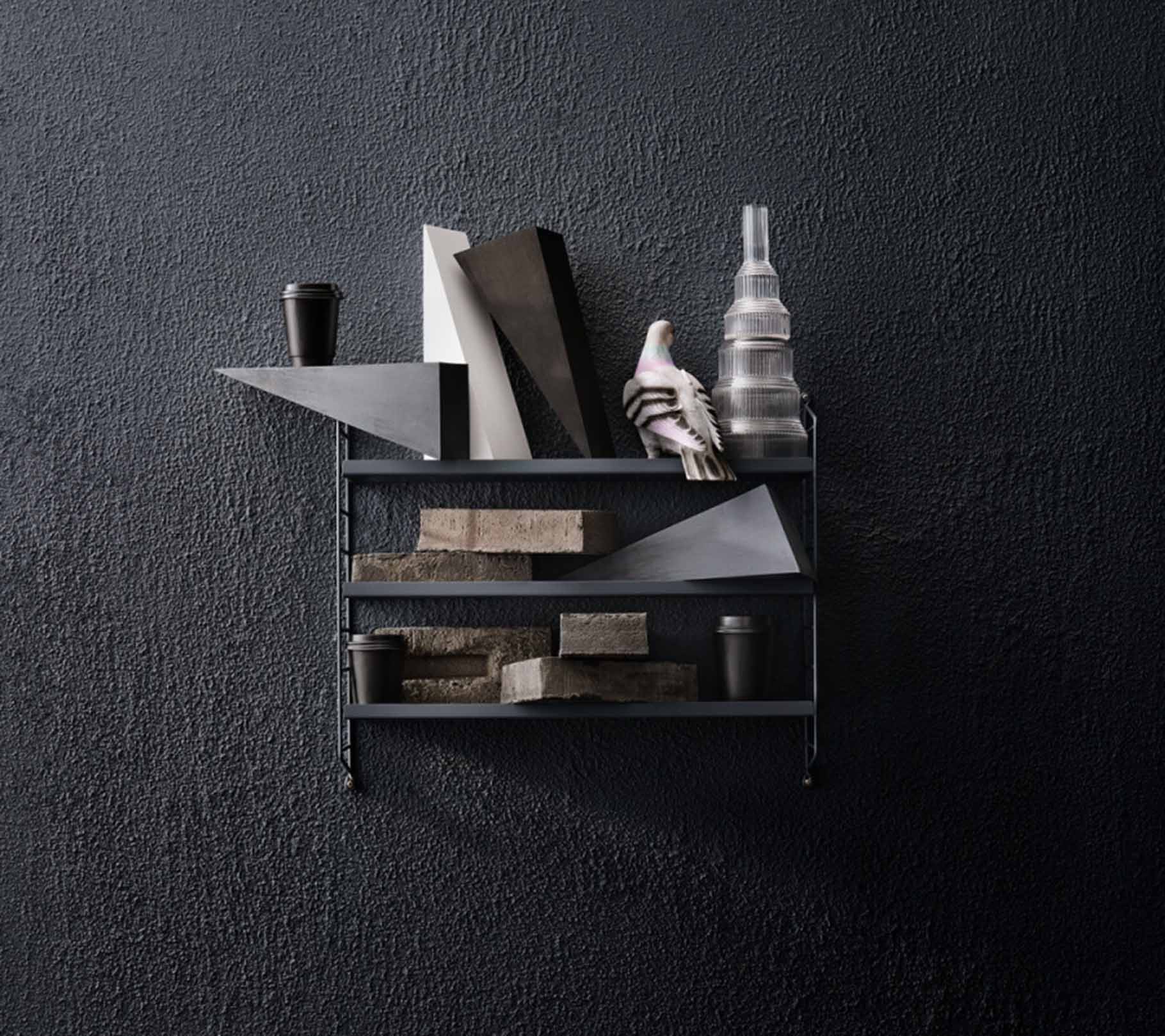 String Pocket Wandregal Holz String Pocket Wandregal Holz Walnuss/Schwarz