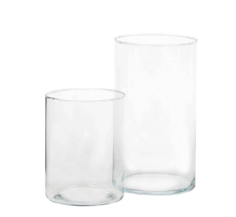 WMG Glas-Zylinder mit Boden klar, Rand geschmolzen